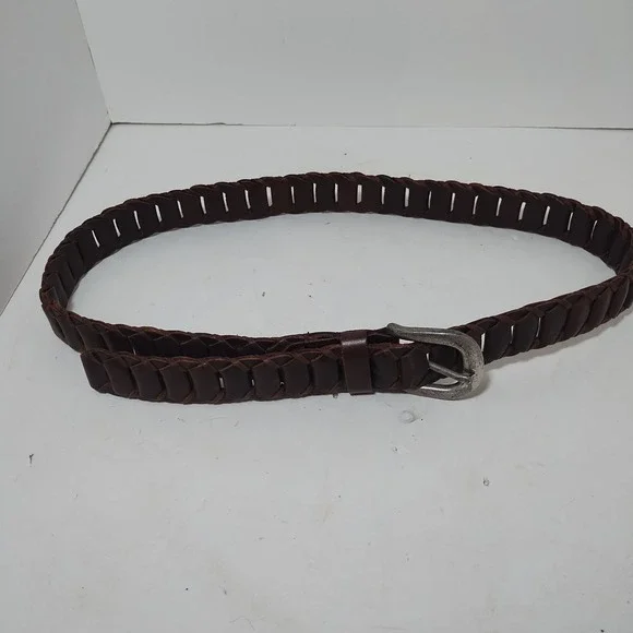 Reward By Bill Adler Brown Genuine Leather Belt Chain Link Size 36/90 - 28-43 - Picture 8 of 10
